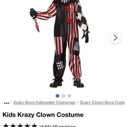 Kids Krazy Clown Costume