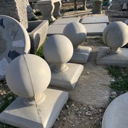 Concrete Sphere Sculpture Stone Post / Pillar Toppers