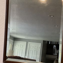 Antique Leaded Beveled Glass Mirror