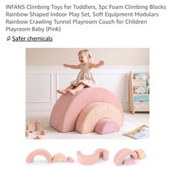 INFANS 3-Piece Foam Climbing Blocks Set Pink