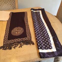 Versace robe scarf and a Louis Vuitton silk scarf selling them each for $140 apiece makes a nice gift