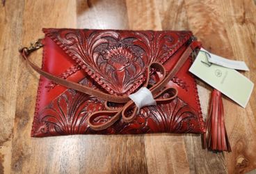 Hand Tooled Leather Crossbody/Clutch