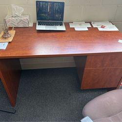 Office Desk and Filing Cabinet