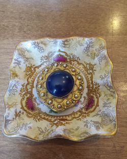 Vintage 1880s Vintage Trinket Victorian Tray And Pill Box 