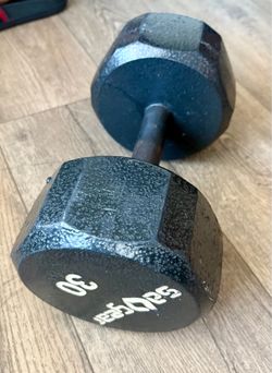 Single Cast Iron Hex Dumbbell  (Single One) 30 lbs