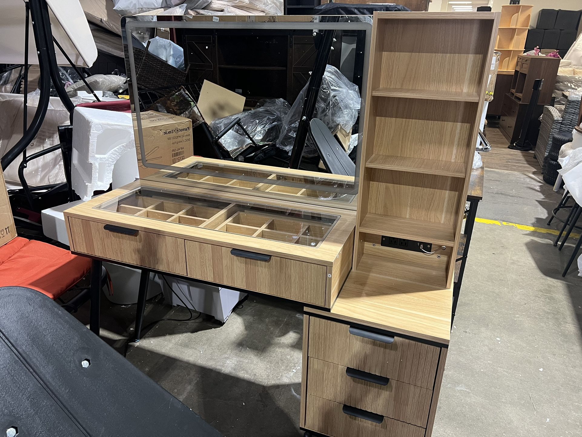 New Vanity Desk With 36” Mirror And LED Lights