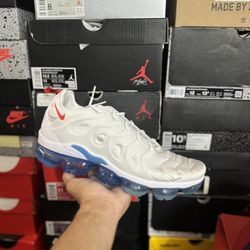 DS Nike Air VaporMax Plus White Red Blue size 11.5 🚨BELOW RETAIL🚨