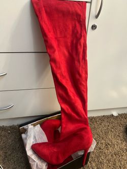 Red Knee high Red Boots