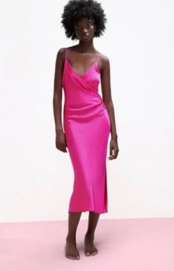 NWT Zara women’s viscose midi pink dress