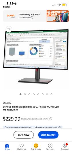 Lenovo ThinkVision p27q-30 27 inch monitor