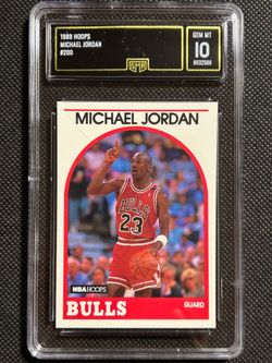 1989-90 NBA Hoops #200 Michael Jordan Chicago Bulls GMA 10 Gem Mint HOF