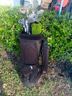 Hunter golf bag and clubs