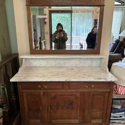 Antique Sideboard with Mirror