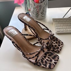 Cheetah print strappy heels