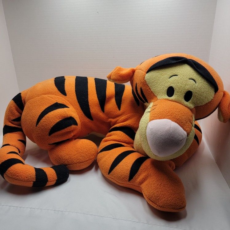 Disney Store Laying Down Tigger Stuffed Animal Plush 24" Tiger Pooh Zoo Orange