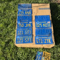 California Classic Vintage Blue And Gold License Plates