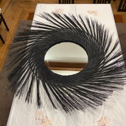 Anthropologie Panama Large Mirror Black