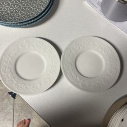 Two Small White Saucers 