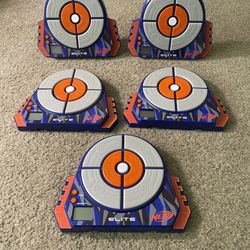 Set of 5 Nerf Elite Digital Targets – Like New, Used Once, Batteries Included