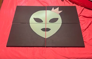 Girly alien canvas painting