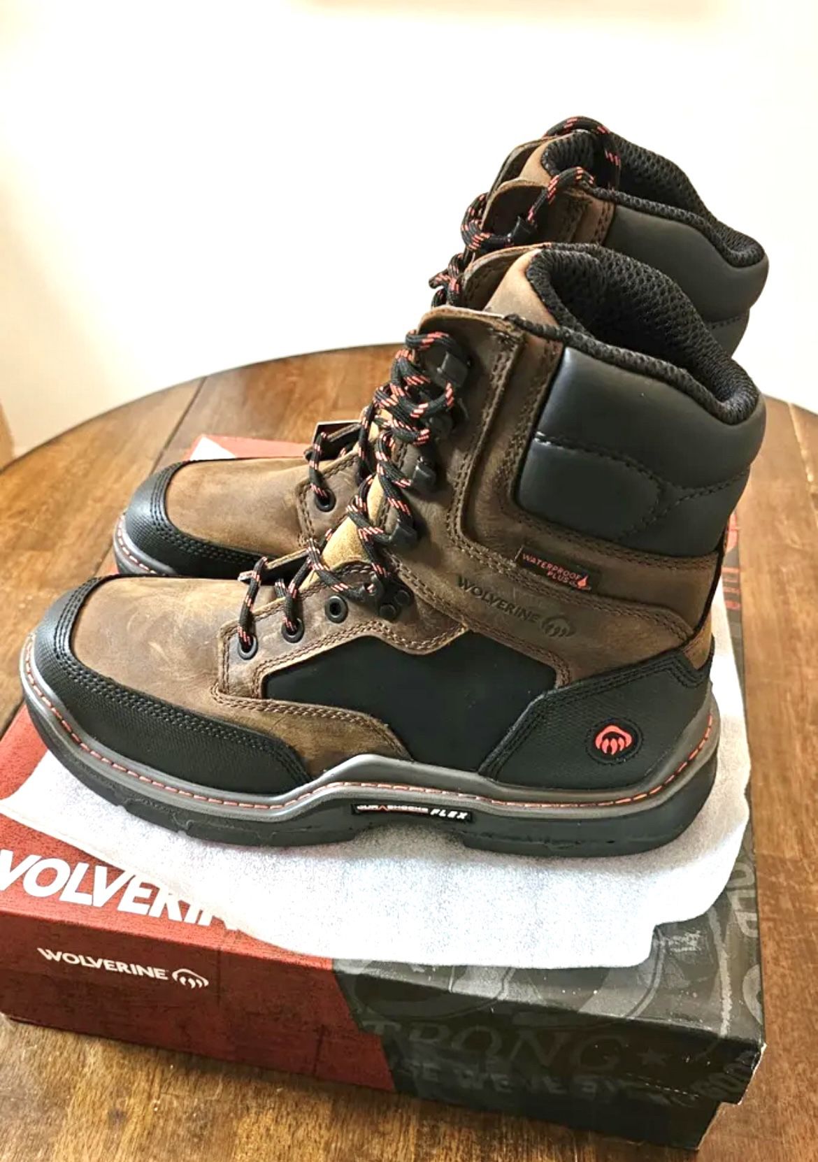 Wolverine Raider Durashocks Heavy Duty CarbonMax 8" Mens Leather Work Boots