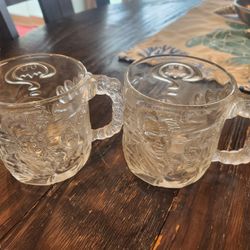 Mcdonald's Glass Mugs Two Face