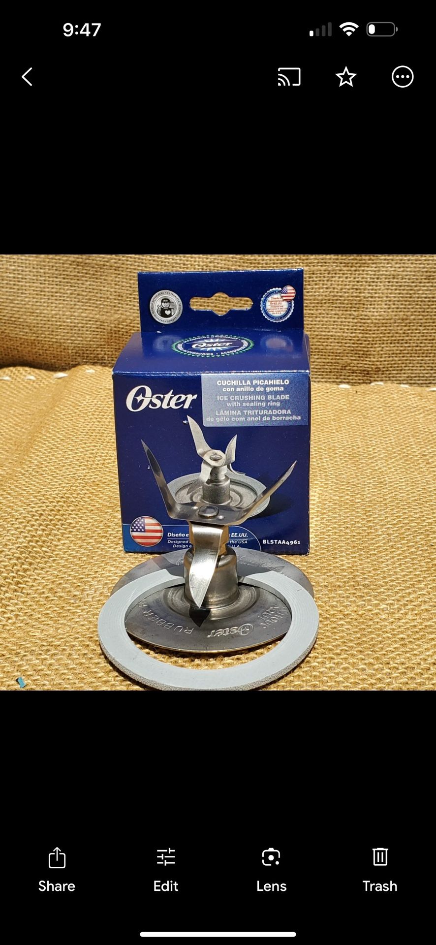 Oster , Original Replacement Blade And Rubber Seal For Classic Oster Blenders