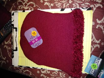 Red fleece knitted hat