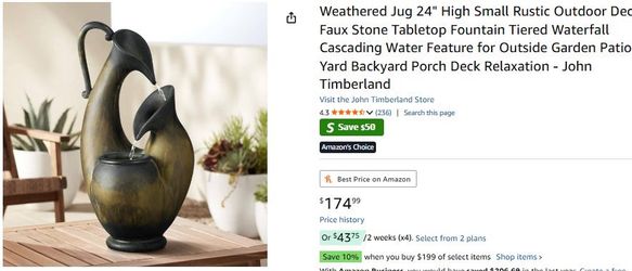 Indoor Outdoor Fountain 24"