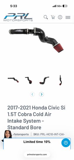 PRL COLD AIR intake ( Honda civic si parts )