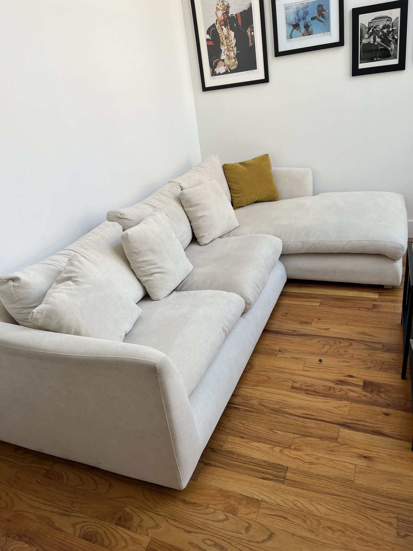 110” Mario Capasa Feathers Sectional Couch (BARELY USED)