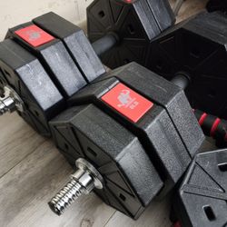 Adjustable 66lbs Dumbbell & Barbell Set – 3-in-1 Home Gym Workout
