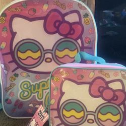 Hello Kitty Backpack And Lunchbag Set
