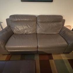 Leather Sofa - 2 Seater Recliner