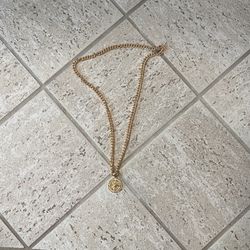 Gold Compass Pendant Chain
