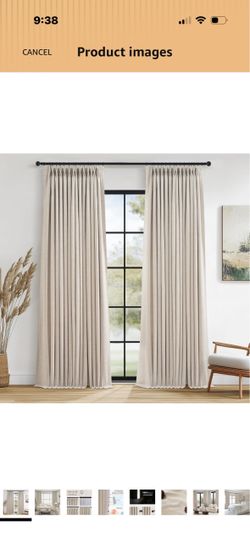 Topfinel 102 Inch Beige Blackout Curtains2 Panel,Autumn Double Layer Linen Textured 100% Thermal Insulated Room Darkening Drapes for Bedroom,Living Ro