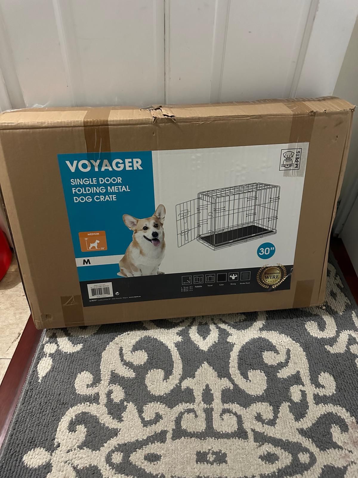 Single Door Black Metal Dog Crate