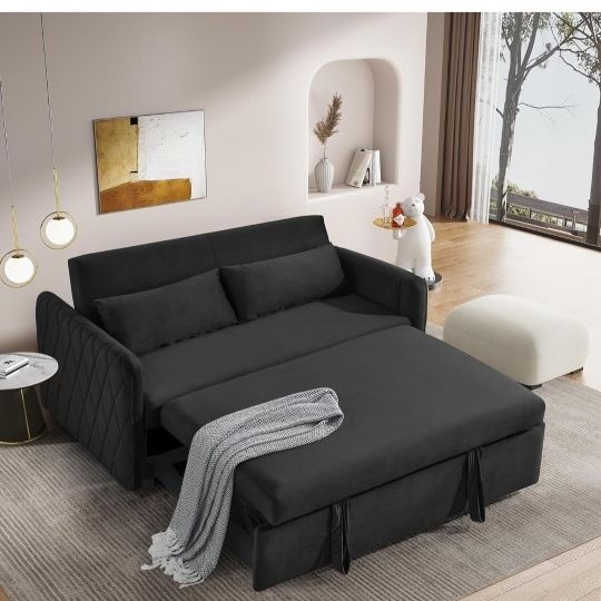 Futon Pull Out Sofa Bed, 3 in 1 Convertible Loveseat Sleeper, Pull Out Couch
