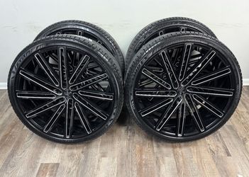 NEW 26 inch gloss black/milled wheels and lexani 305/30r26 tires