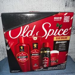 Old Spice Swagger Bath Accessories Set Cedarwood Scent Men Body Wash Spray