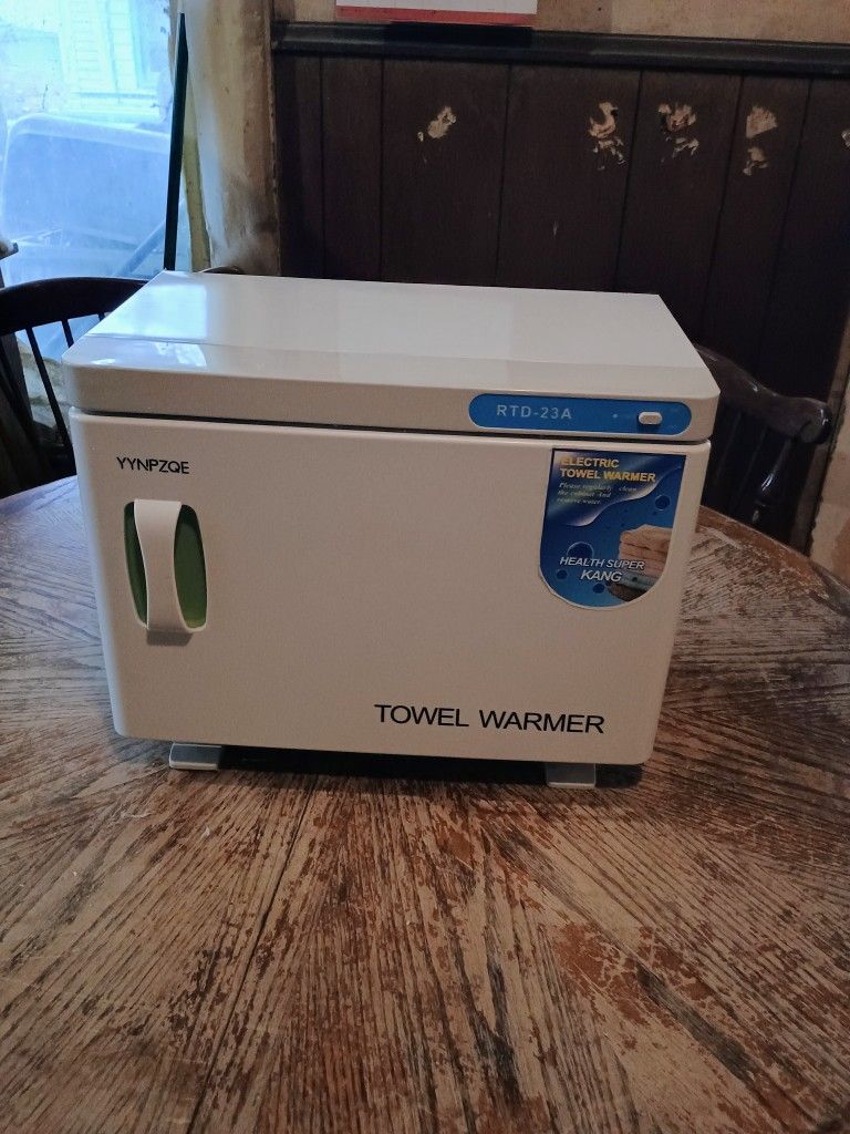 Hot Towel Warmer Cabinet Large Capacity, Two Stainless Steel Racks, White for Spa Home 23L