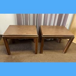 2 Vintage Lane End Tables. MCM Side Table Pair. Retro Lane Accent Tables