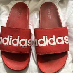 Adidas Adilette Comfort Slide Red Sandals Shoes Men's Size 9