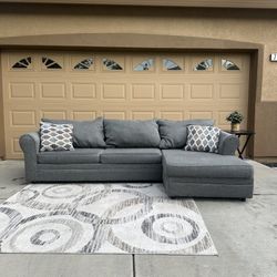 Can Deliver Gray Sectional Couch