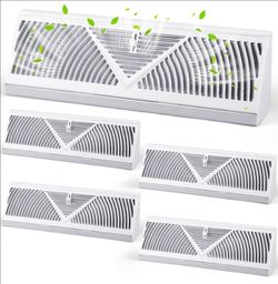 Yaocom 4-Pack 18" Baseboard Register Vent Covers – White –  New
