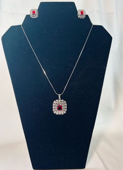 sterling silver Art Deco revival necklace set