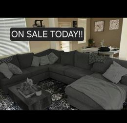 Gray Sectional Couch Sofa with Chaise