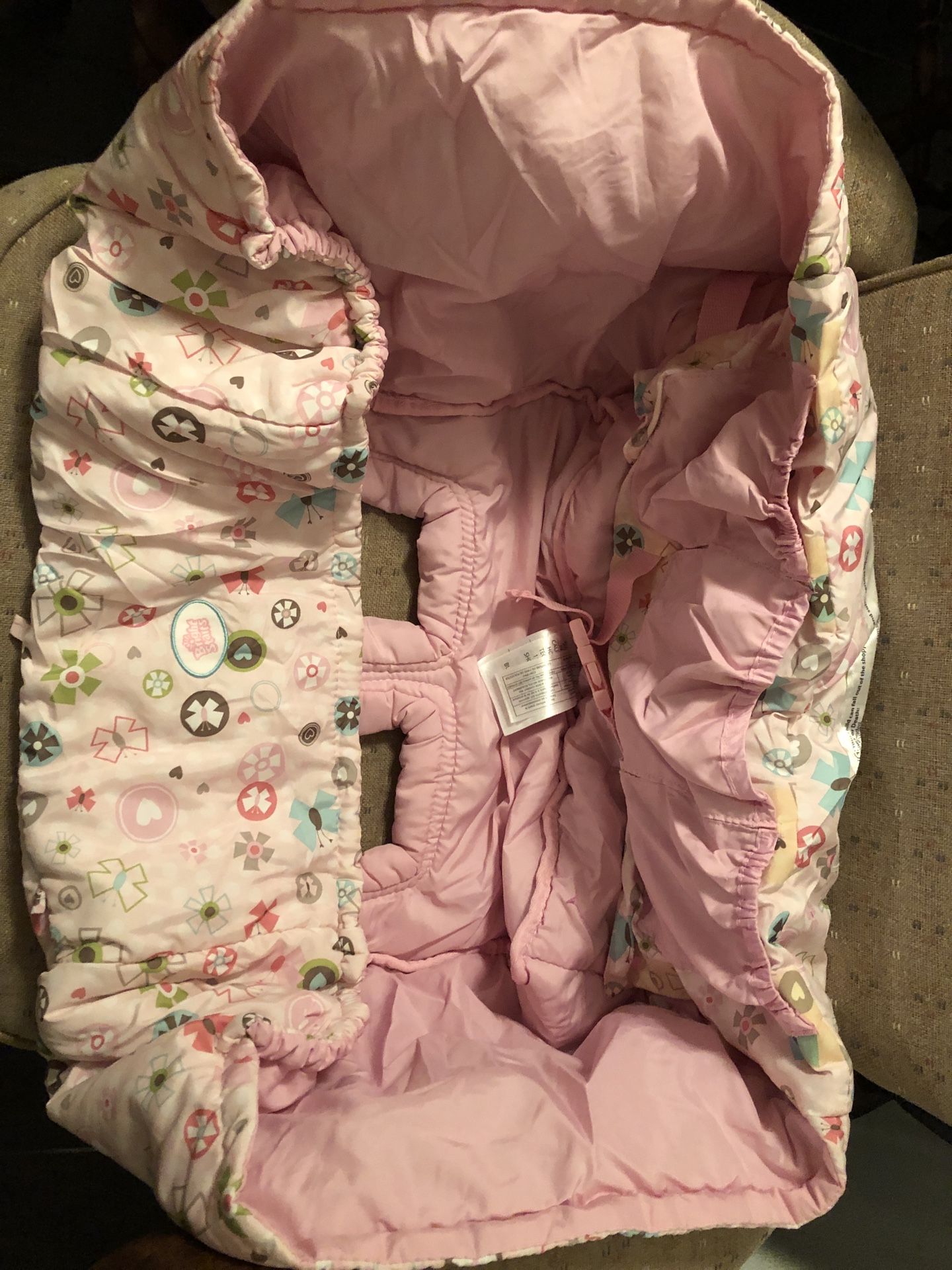 Pink Shopping Cart/Highchair cover & Infant Cozy Car seat cover