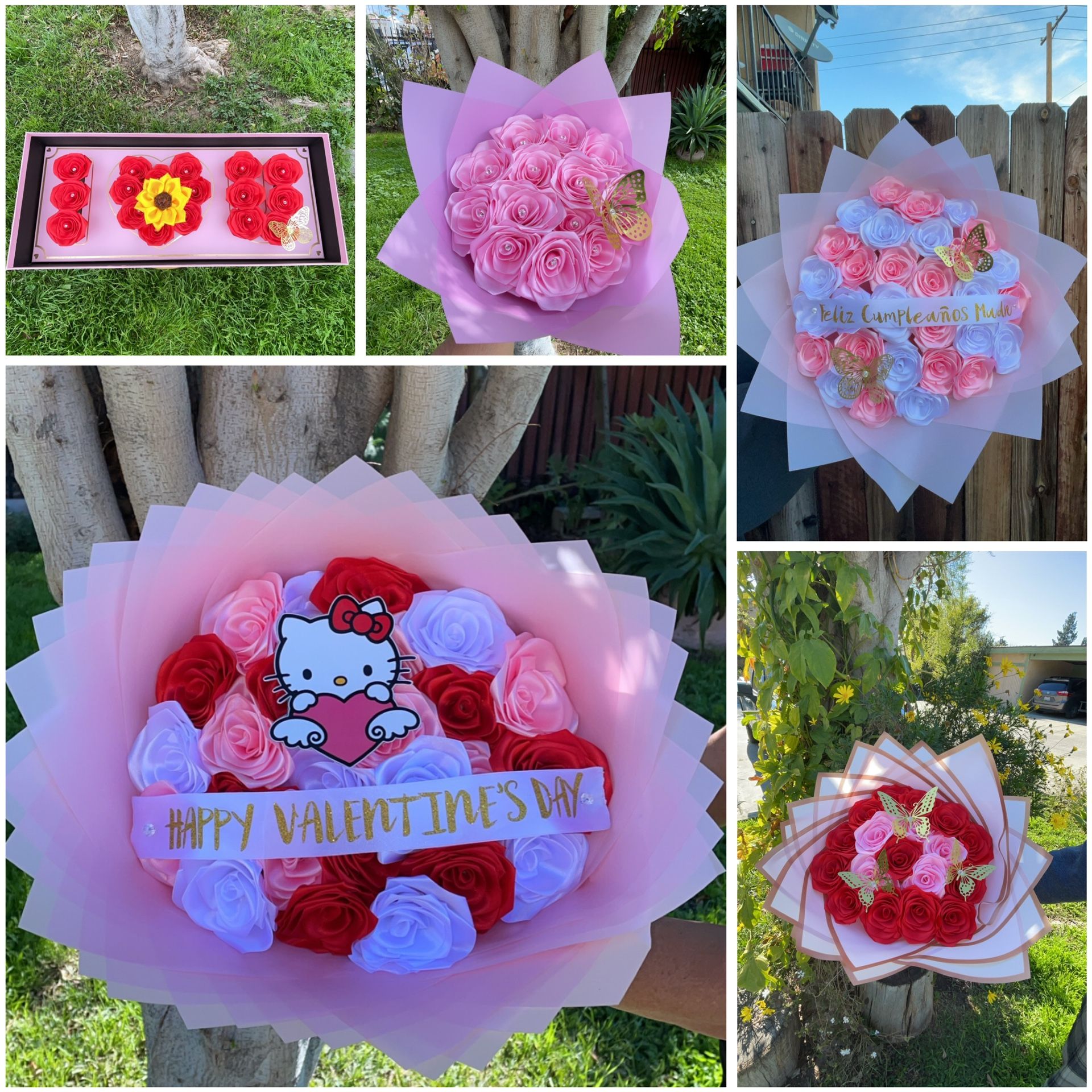 Ribbon Rose Bouquets / Ramos de Rosas Eternas