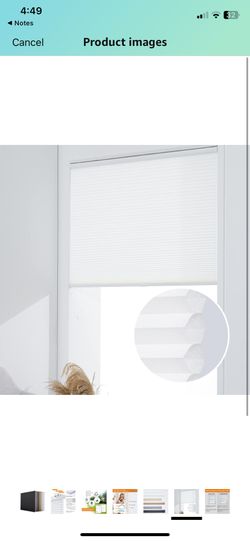Persilux Custom Size Cellular Window Blinds Cordless Shades, Honeycomb Blinds White, 30 x 64
